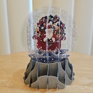 Snowglobe 3D Pop UP Santa In Sleigh